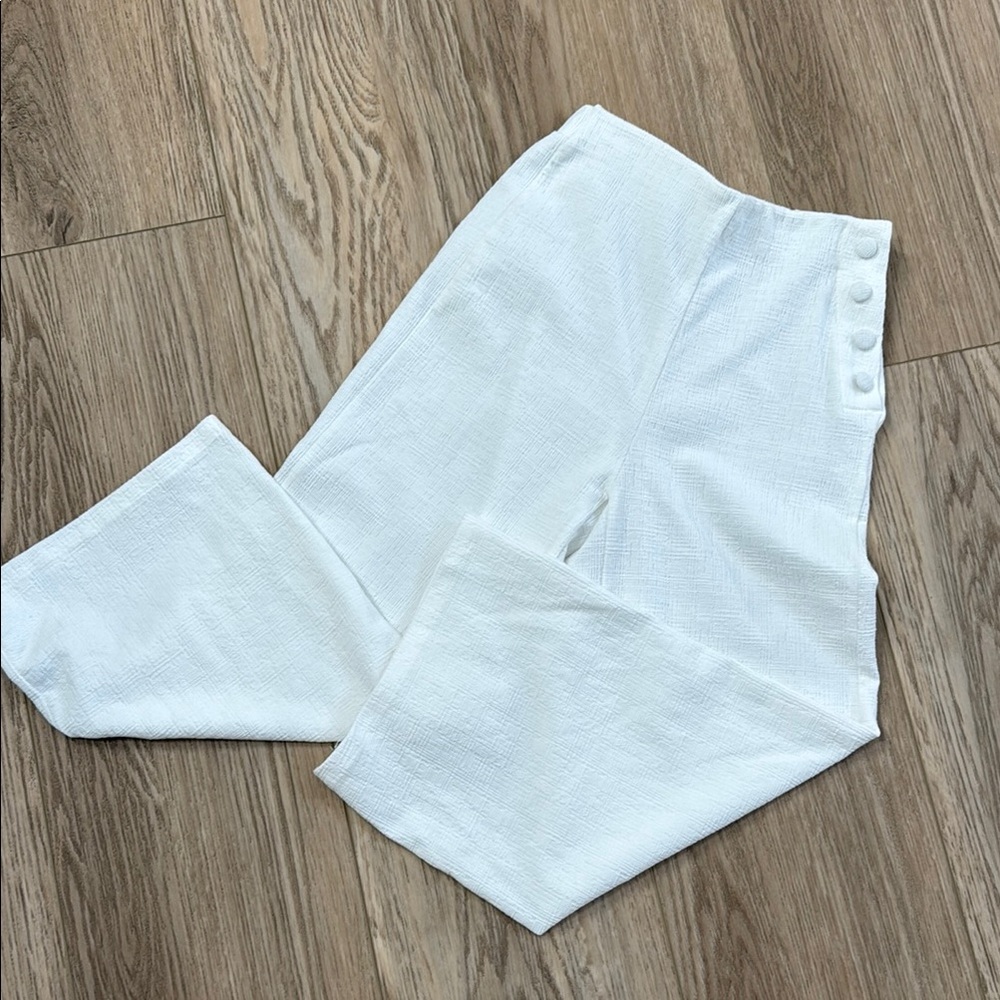 Zara White Wide Leg Pants